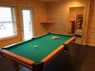 pool table at cabin